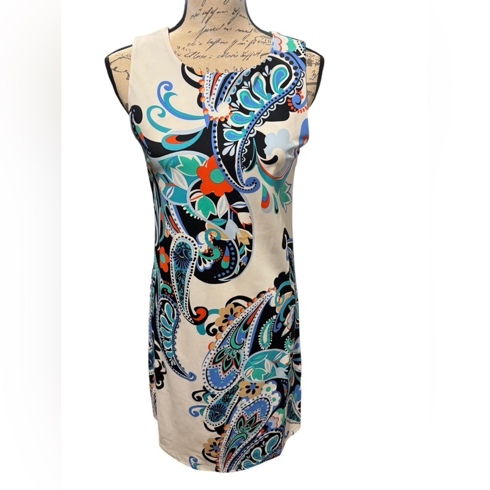 Aryeh White Multicolored Paisley Shift Dress Women’s Size Small NEW Summer